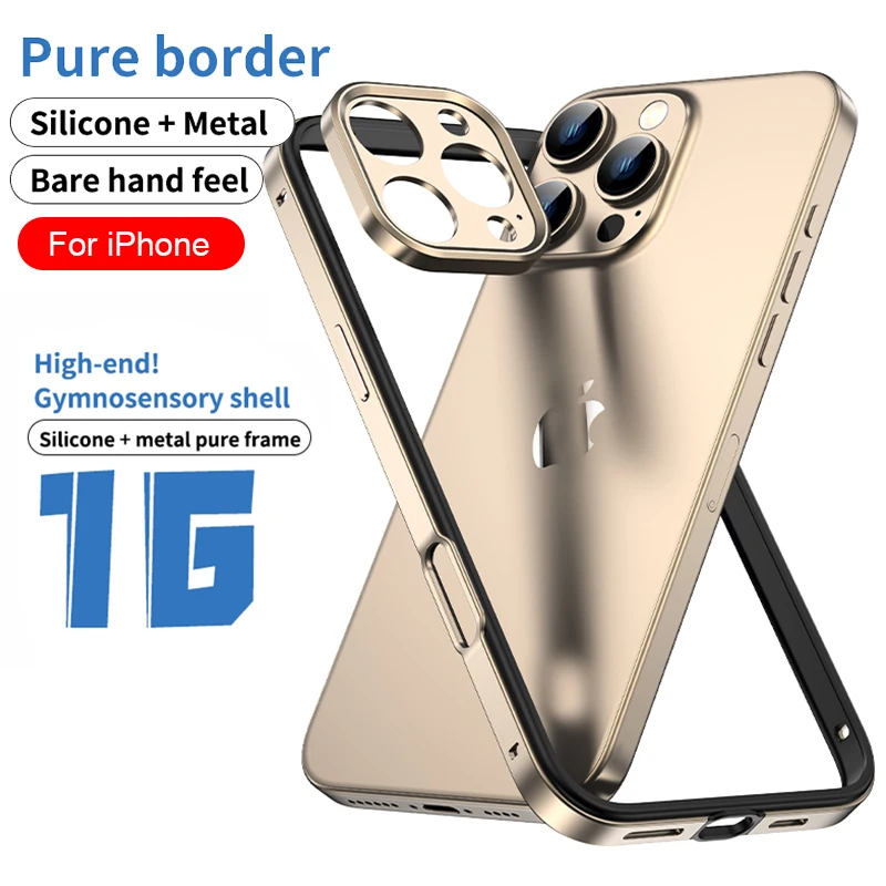 Metal Bumper Aluminum Frame Case - Camera bescherming + hybride siliconen frame