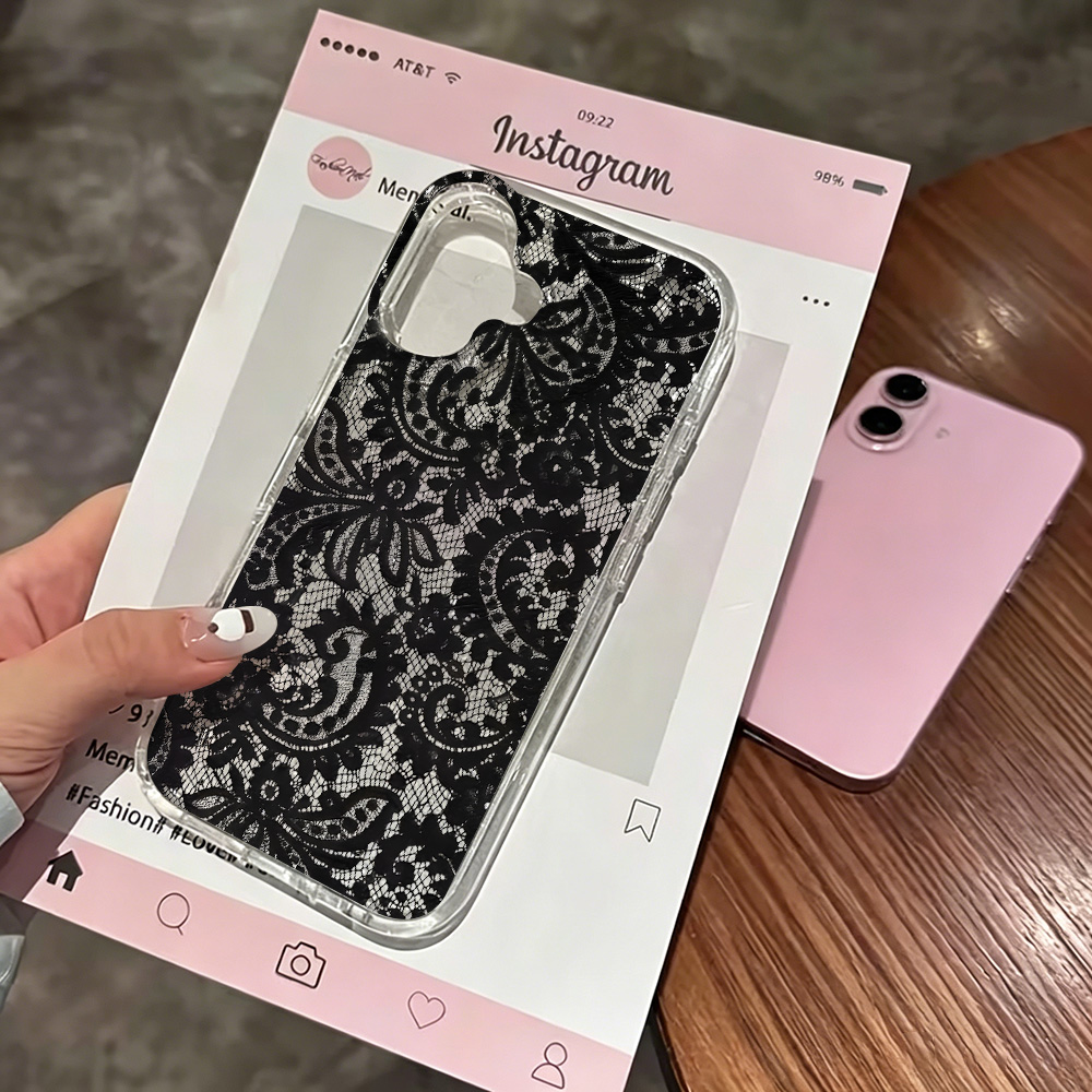 Clear Shockproof Bumper Case - Kant Bloemen INS Transparante Telefoonhoesje voor