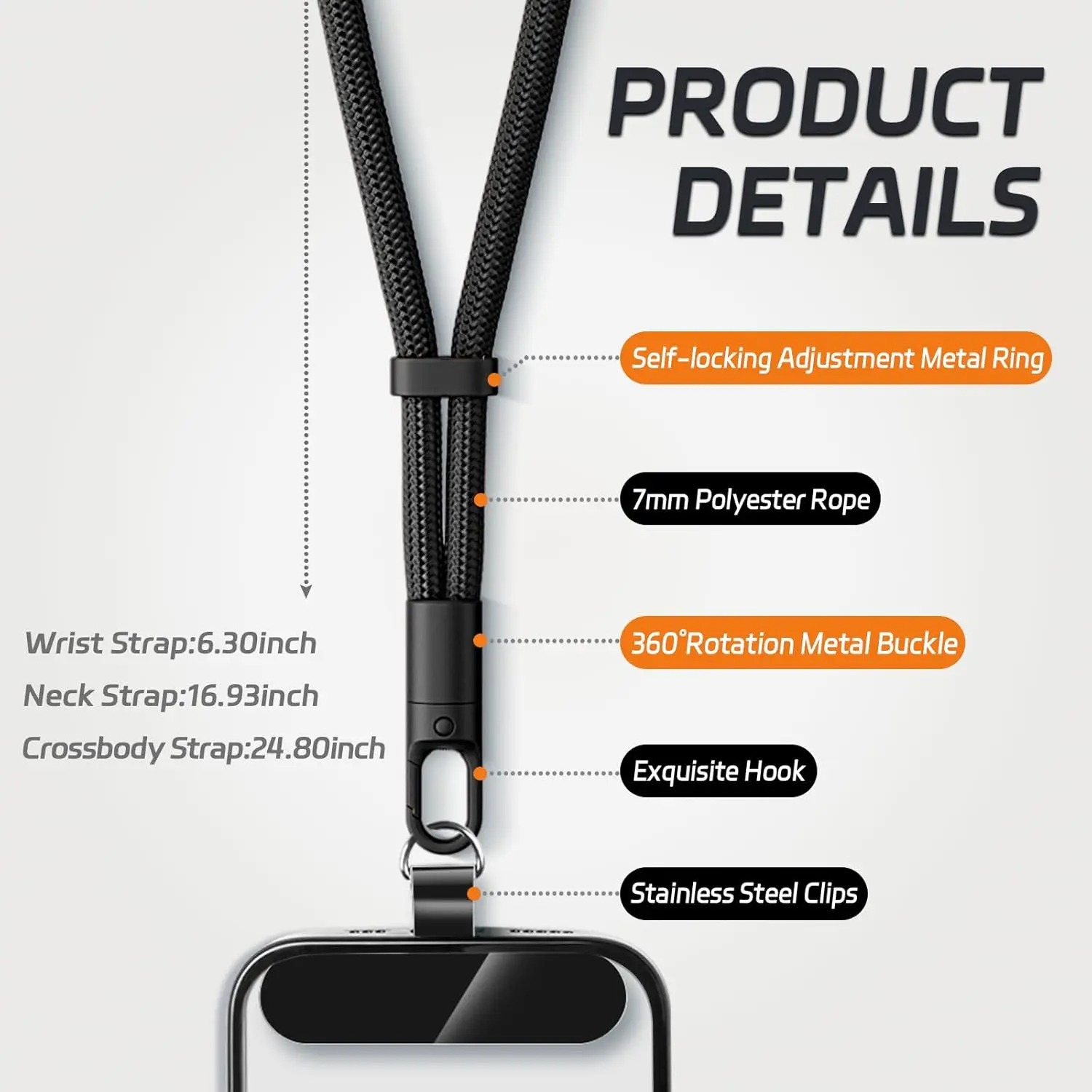 Universele telefoonkoord met c - Crossbody Lanyard Neck Strap Case recensie en prijs